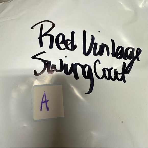 Vintage Wool Blend Red Swing Coat Size XL - Picture 15 of 16